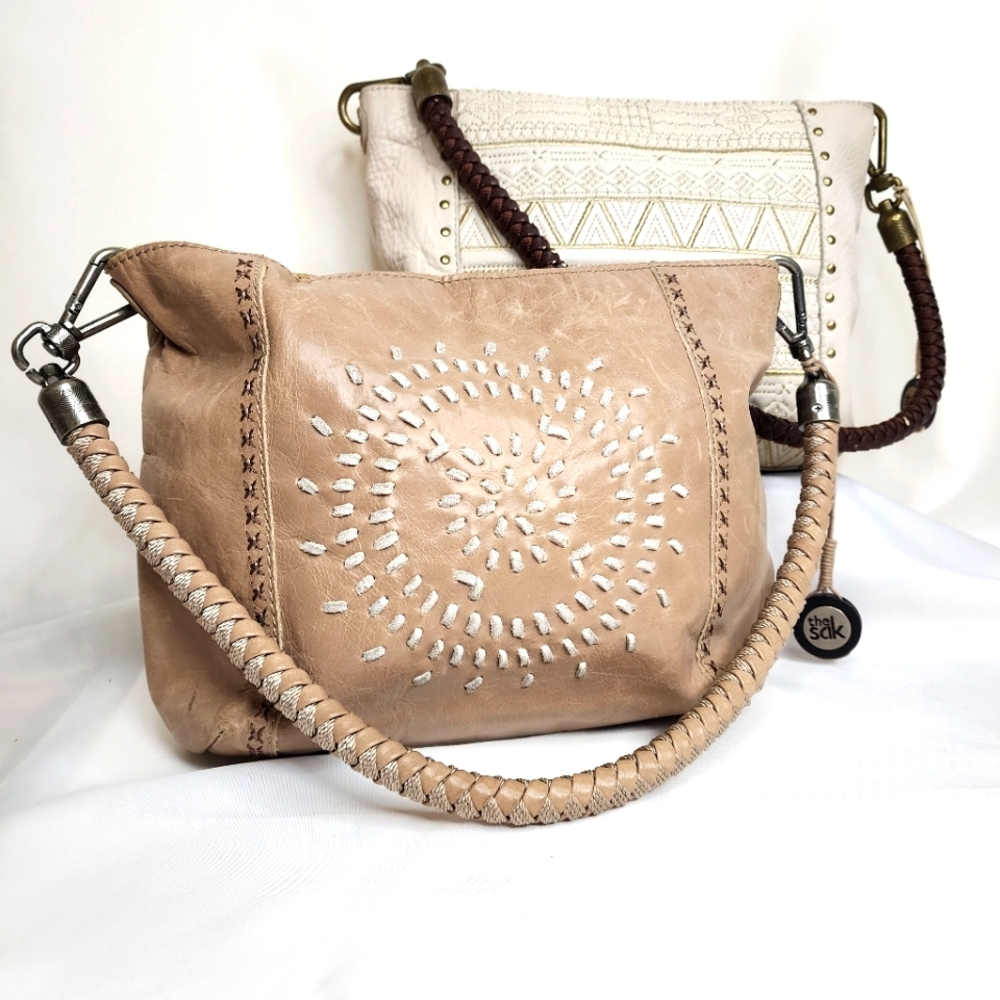 The Sak Leather Handbags Set 2 Indio Whipstitch Hobo Indio Stone Leather Quilted